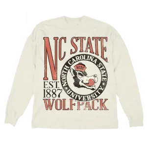 NC State Wolfpack Ivory First Dibs Heavyweight Long Sleeve T-Shirt