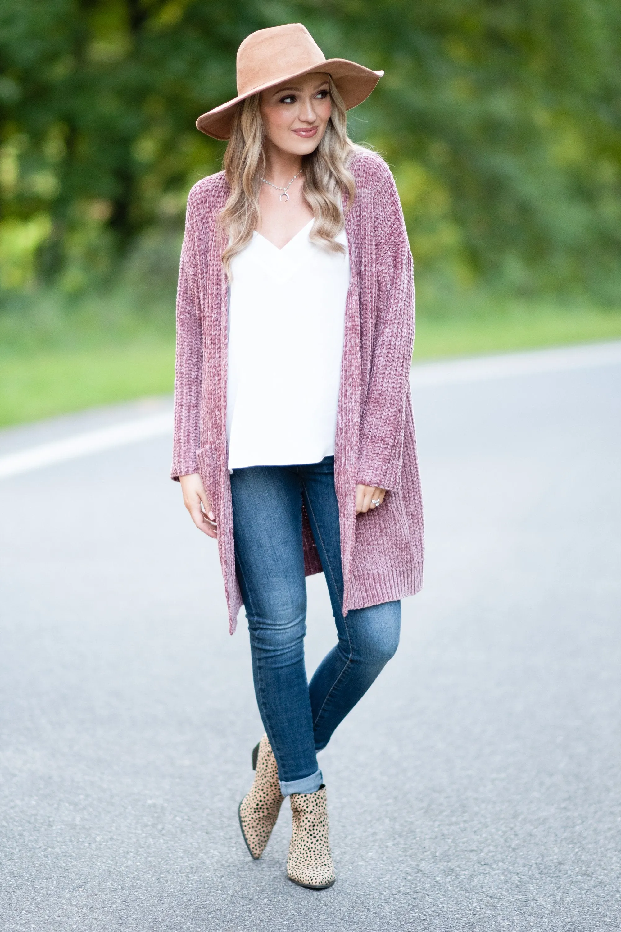 New Love Rose Red Chenille Cardigan
