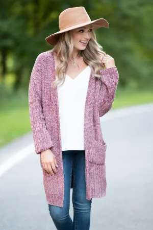 New Love Rose Red Chenille Cardigan