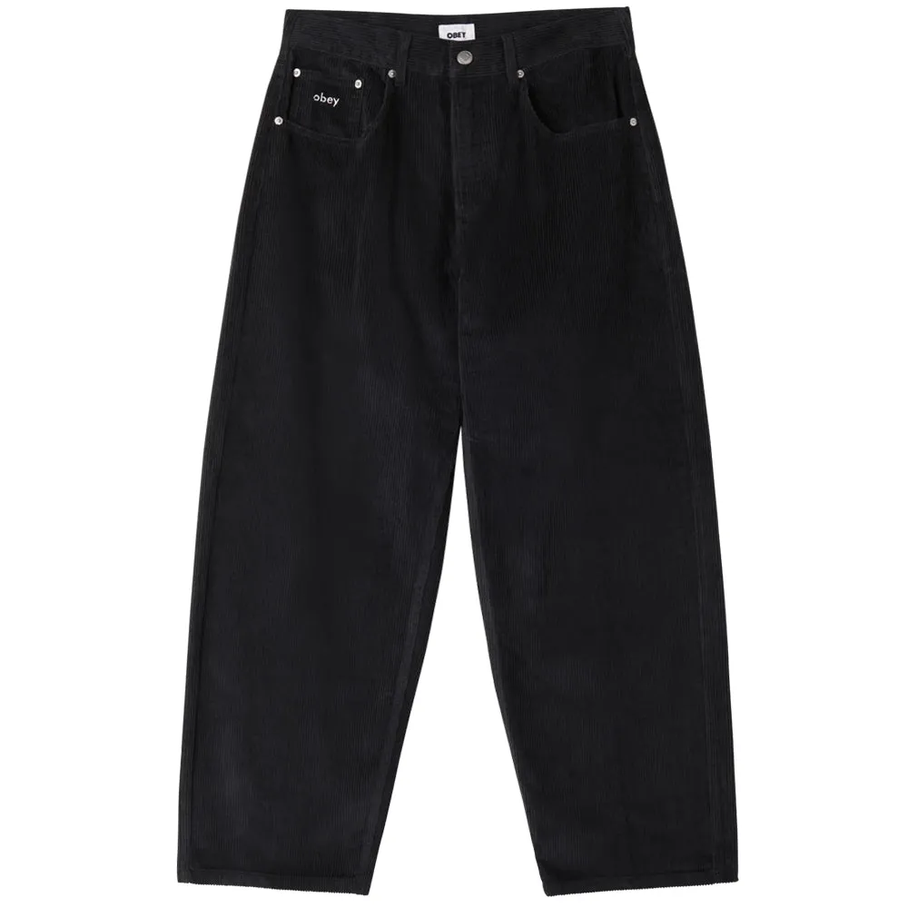 OBEY BIGWIG BAGGY CORDUROY PANT // DIGITAL BLACK
