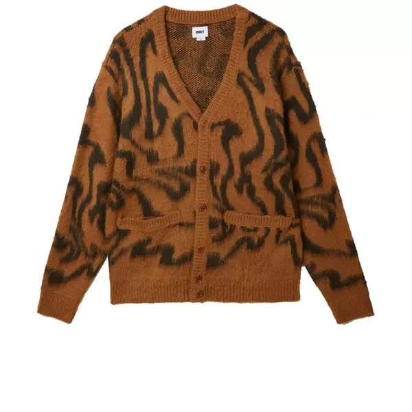 Obey Pally Cardigan - Catechu Wood