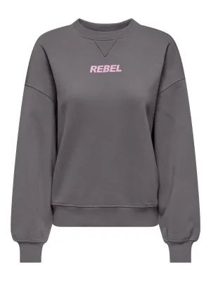 Onlsofia L/s Word O-neck Swt - Grijs