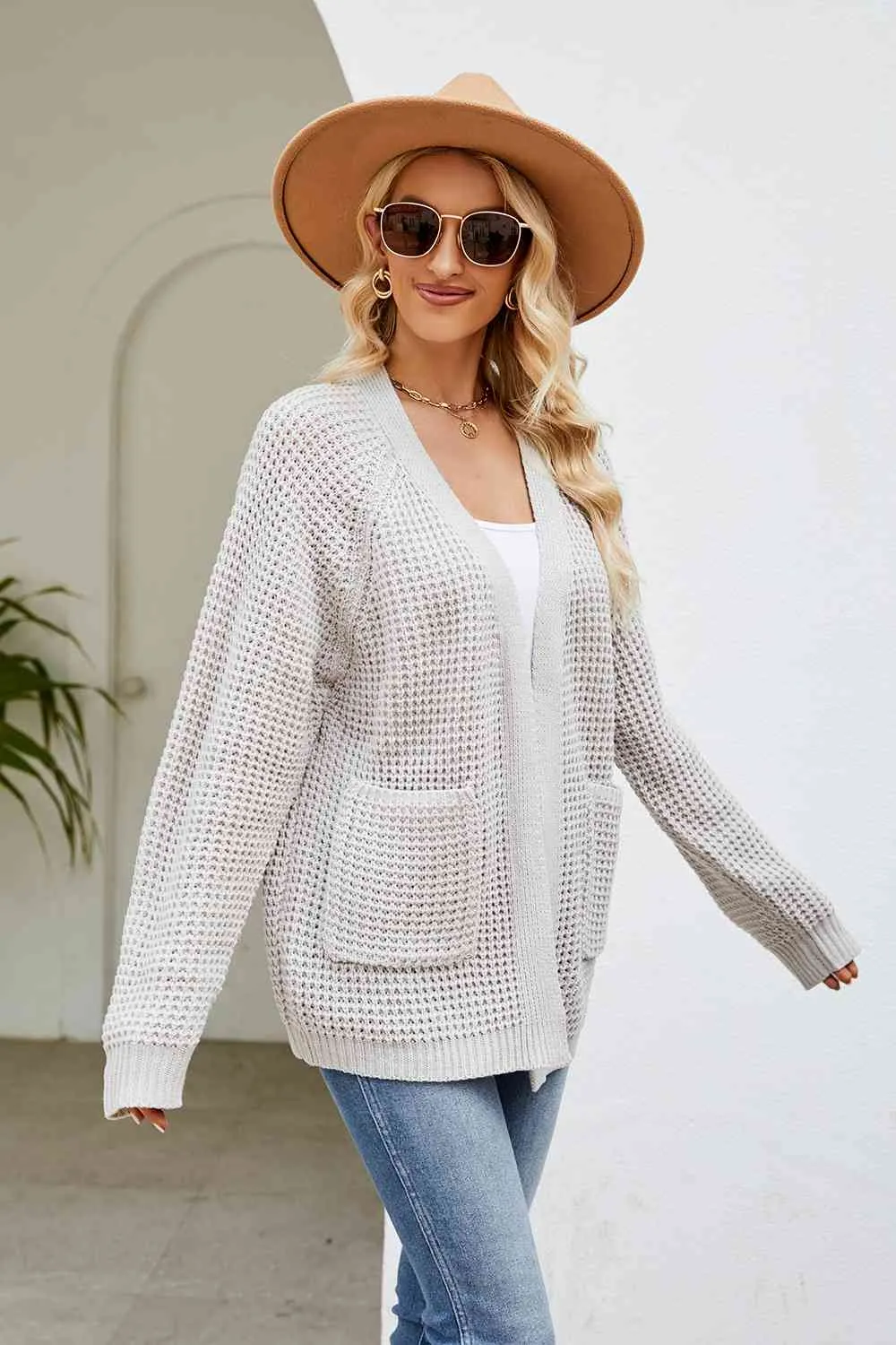 Open Front Cardigan with Pockets