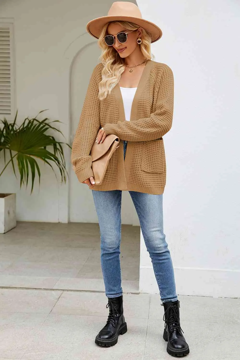 Open Front Cardigan with Pockets