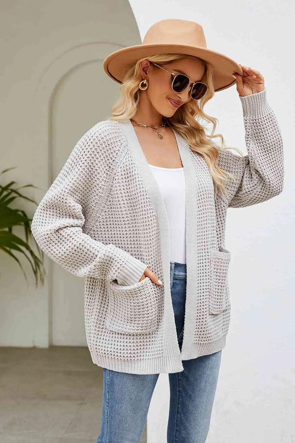 Open Front Cardigan with Pockets