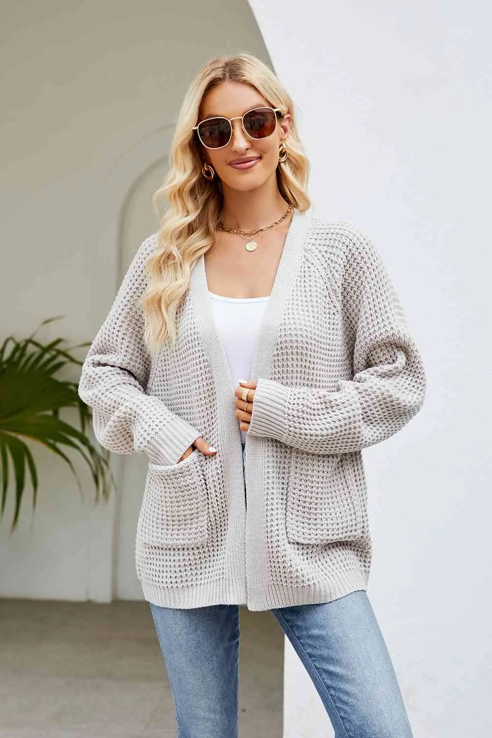 Open Front Cardigan with Pockets