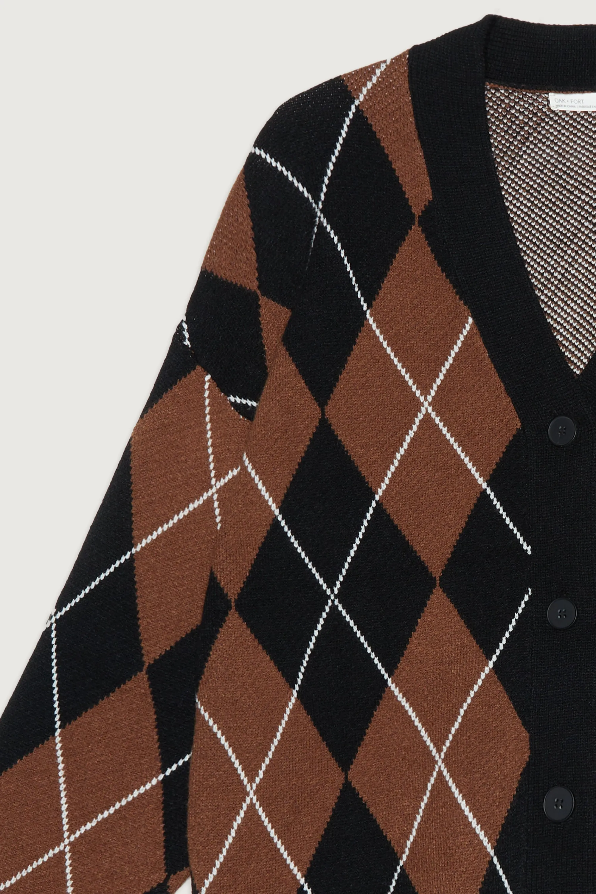 OVERSIZED ARGYLE CARDIGAN