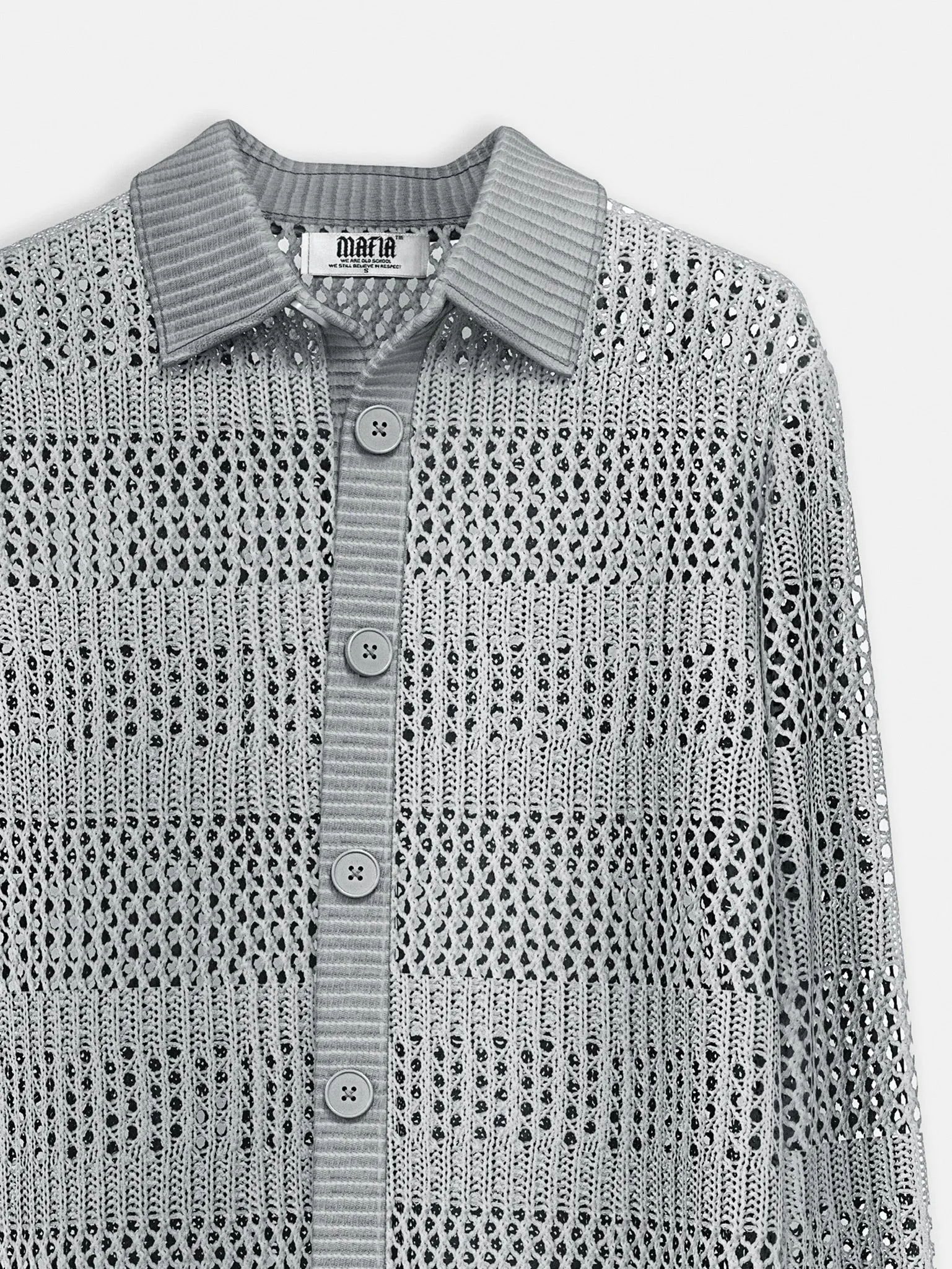 Oversize Holey Cardigan - Grey
