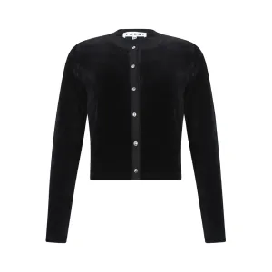 Parni Velour Cropped Cardigan