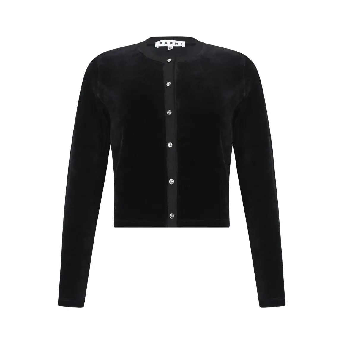 Parni Velour Cropped Cardigan