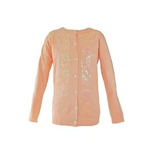 Pink Front Sequin Long Sleeve Cardigan