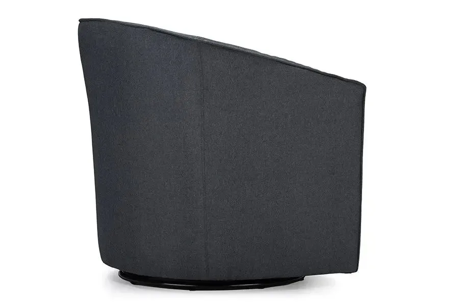 Porter Grey Fabric Upholstered Swivel Tub Chair
