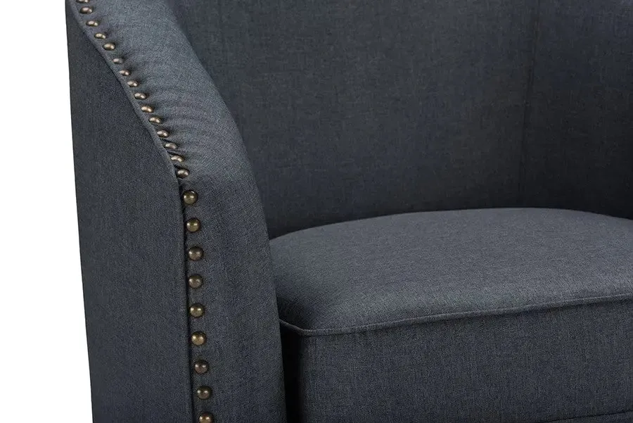 Porter Grey Fabric Upholstered Swivel Tub Chair
