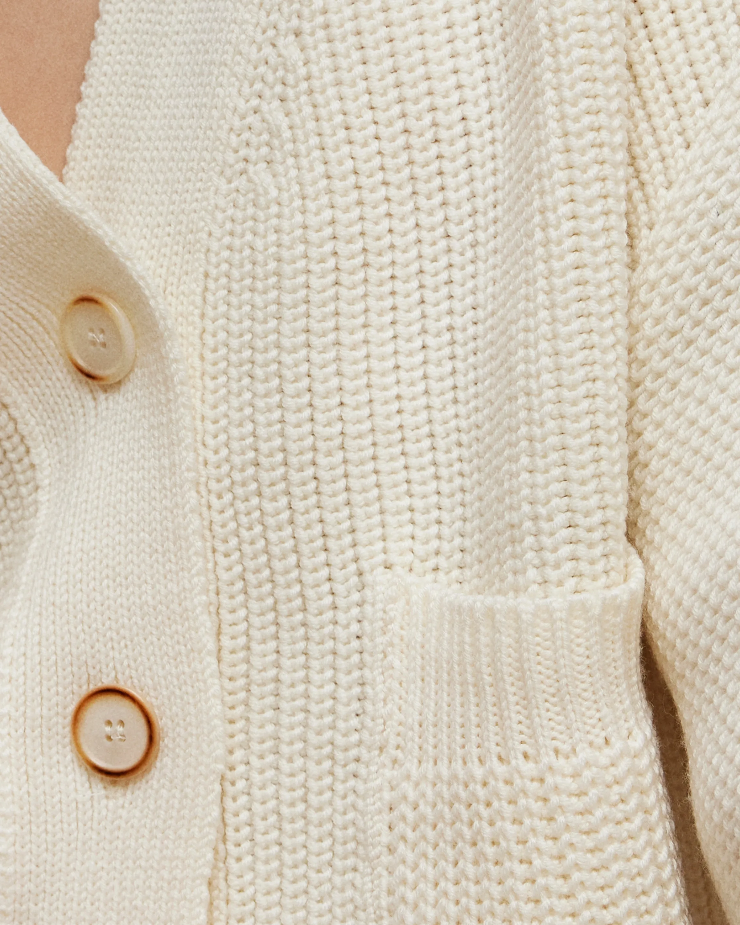 Preila: Sea Salt Merino Wool Cardigan