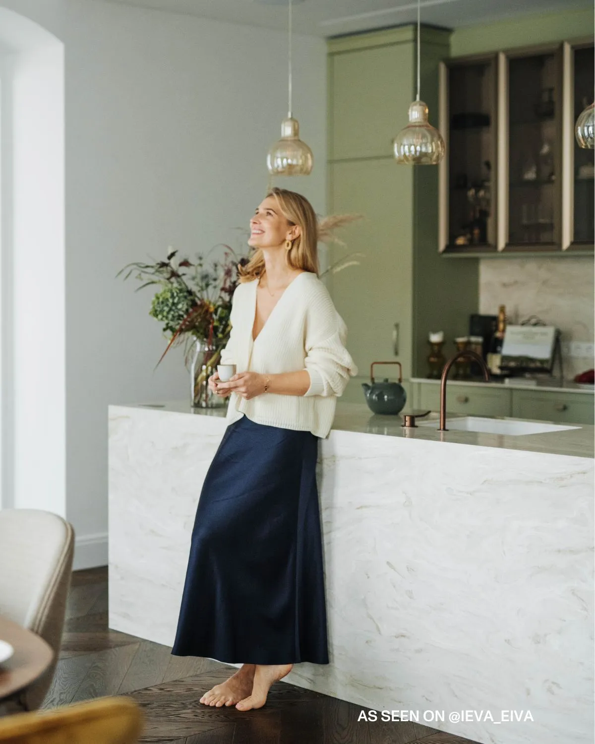 Preila: Sea Salt Merino Wool Cardigan