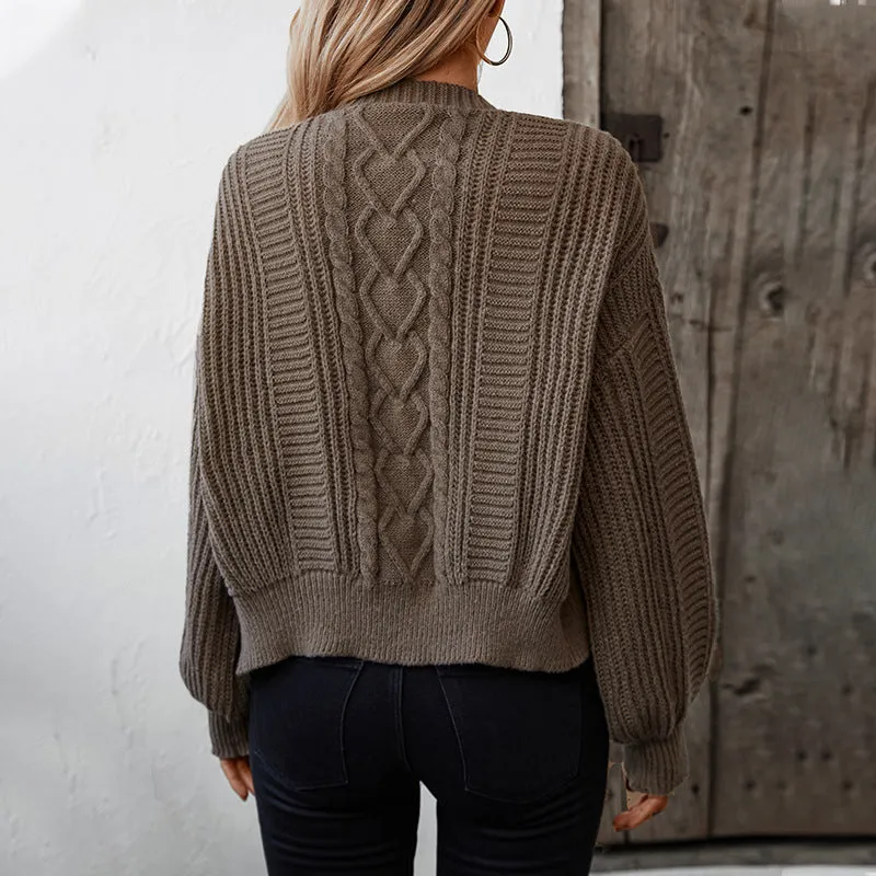 Purpdrank y2k outfits Retro Solid Color Twisted Knitted Cardigan Women's Autumn and Winter Loose Button Cardigan Sweater Coat