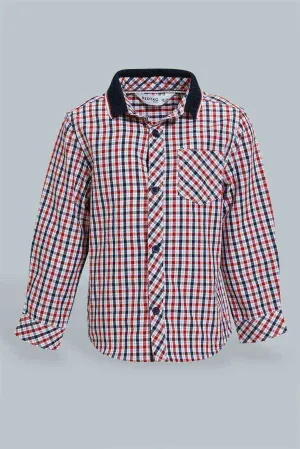 Red Checkered Long Sleeved Shirt