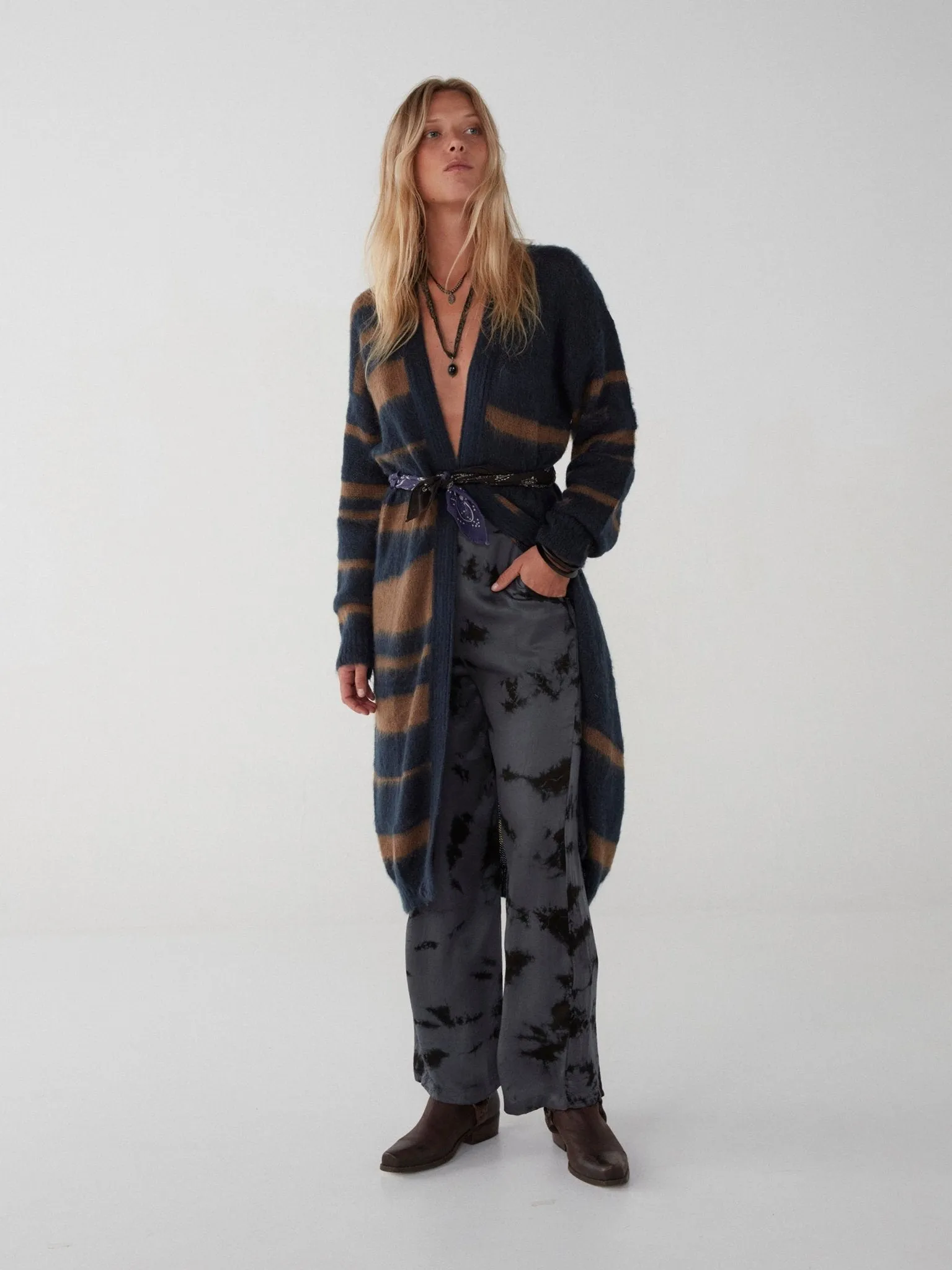Reine Cardigan - Animal Dark Bleu