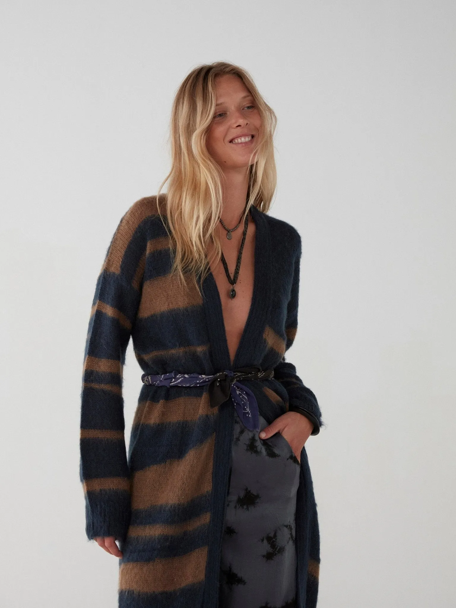 Reine Cardigan - Animal Dark Bleu