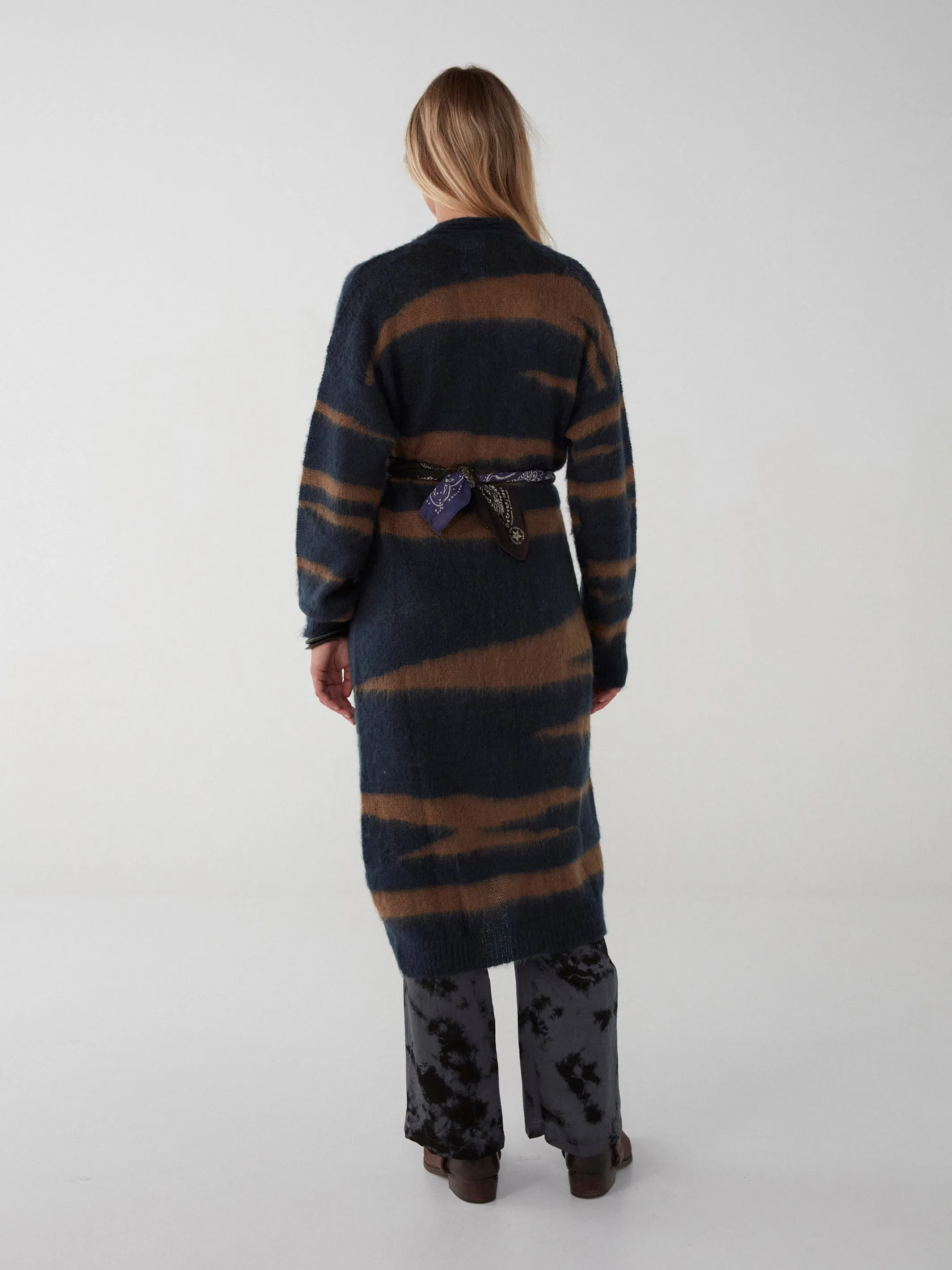 Reine Cardigan - Animal Dark Bleu