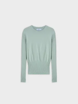 RIBBED WAISTED SWEATER-SAGE GREEN