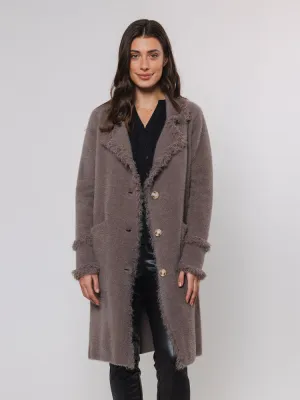 Rino & Pelle Catena Cardigan with Fringes Taupe