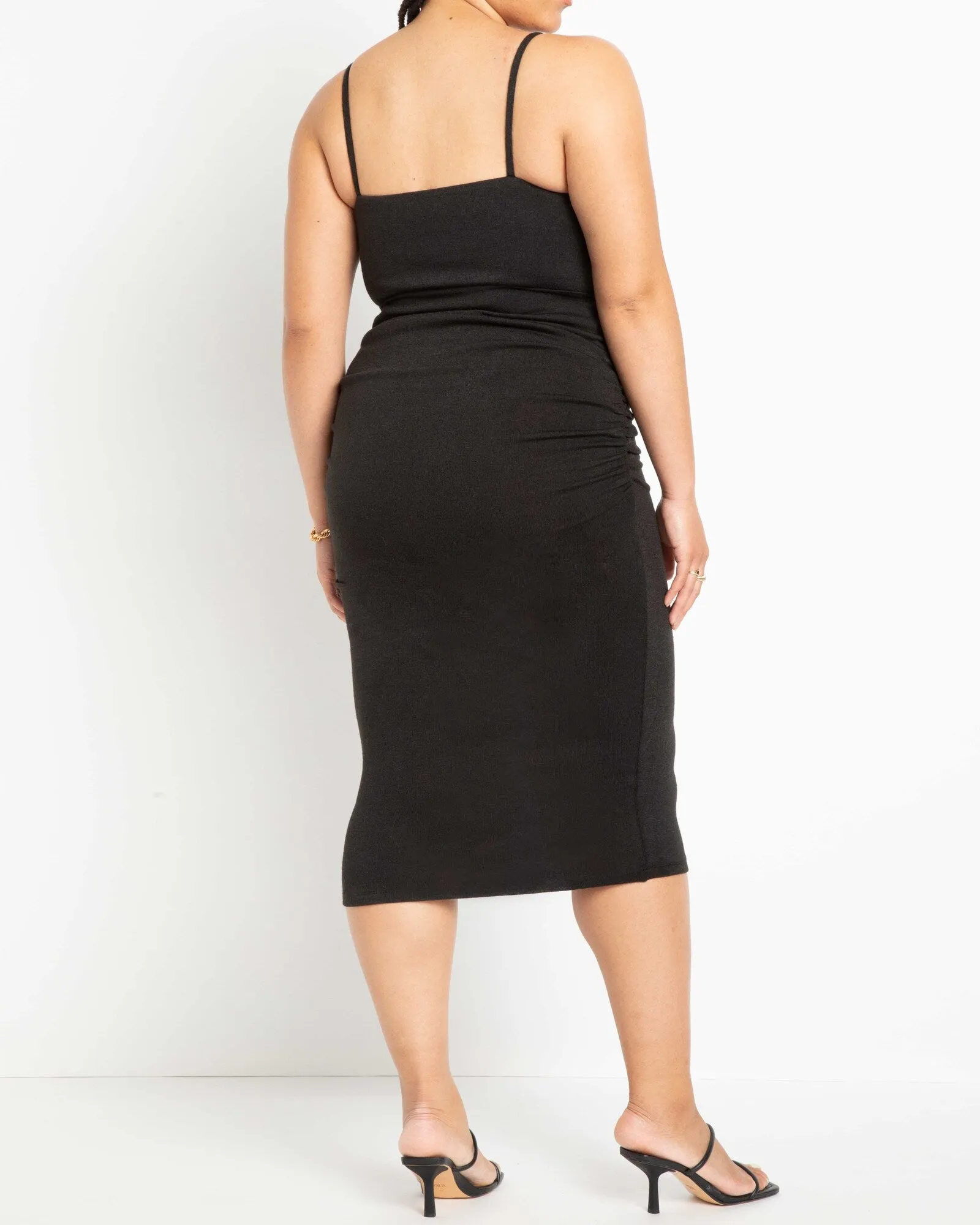 Robyn Ruched Cut Out Dress | Black