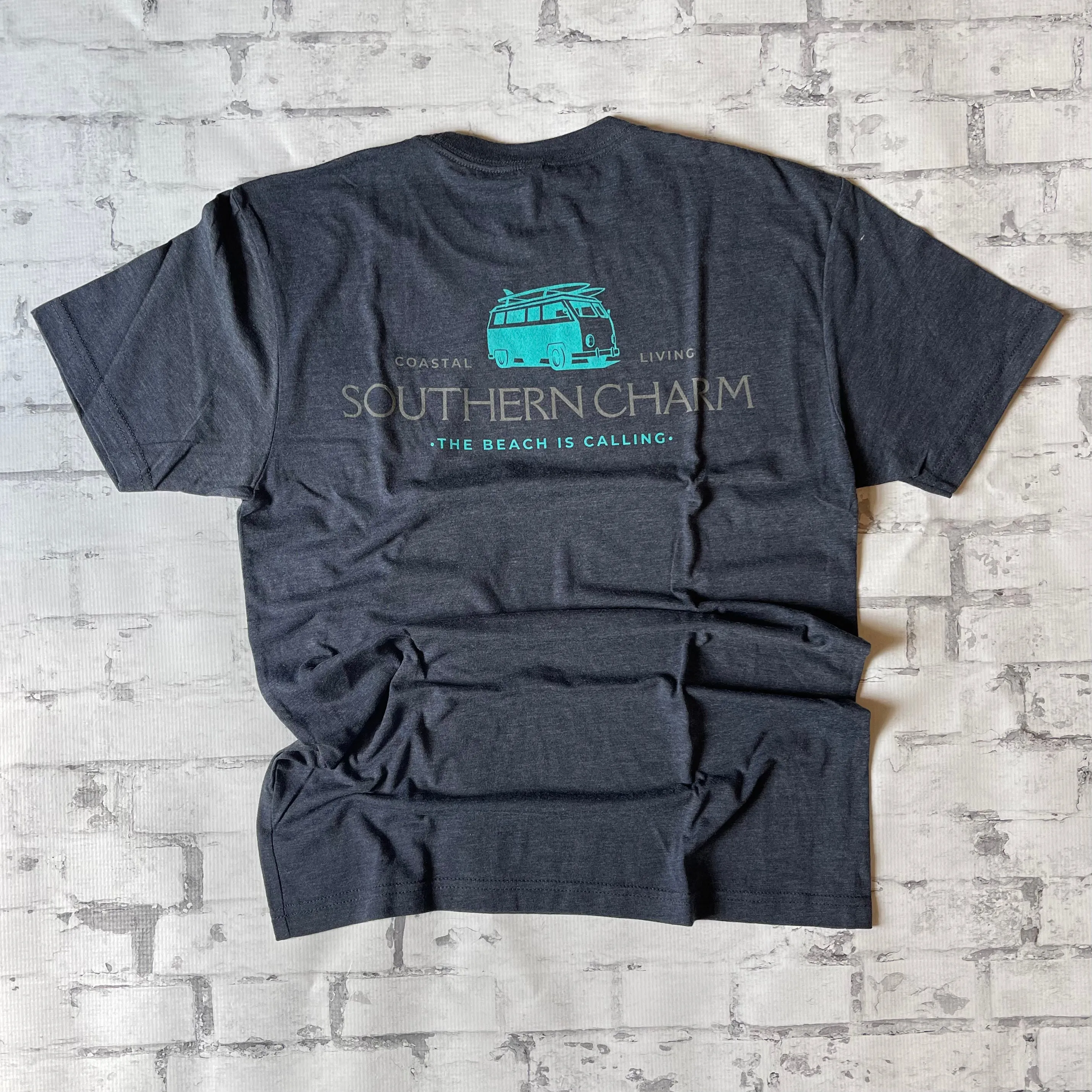 Southern Charm "Coastal Living Van" Short Sleeve T-shirt - Vintage Navy