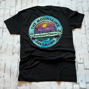 Southern Charm “Watercolor MTN" Short Sleeve T-shirt - Black (Copy)