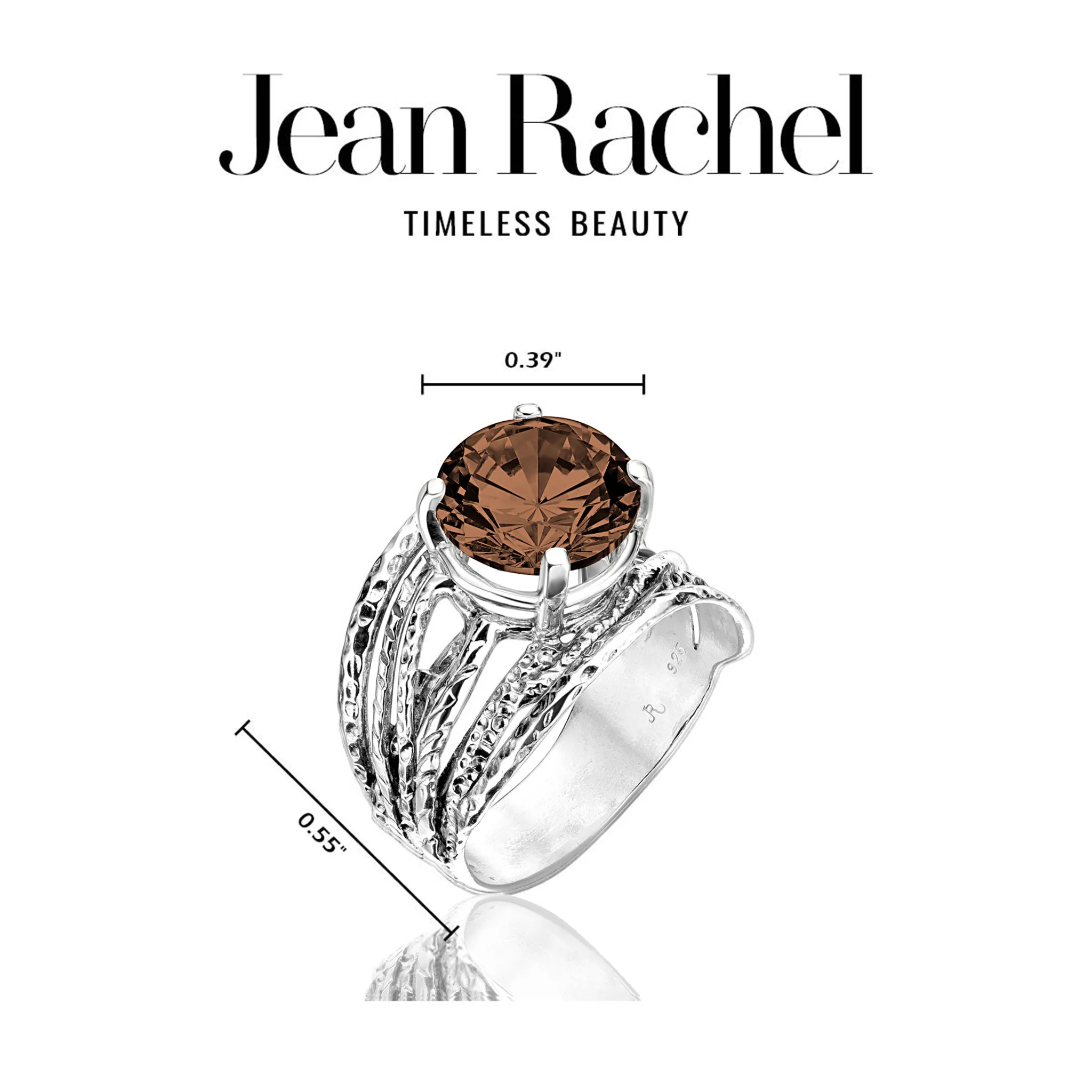 Sterling Silver Smokey CZ Wrap Ring