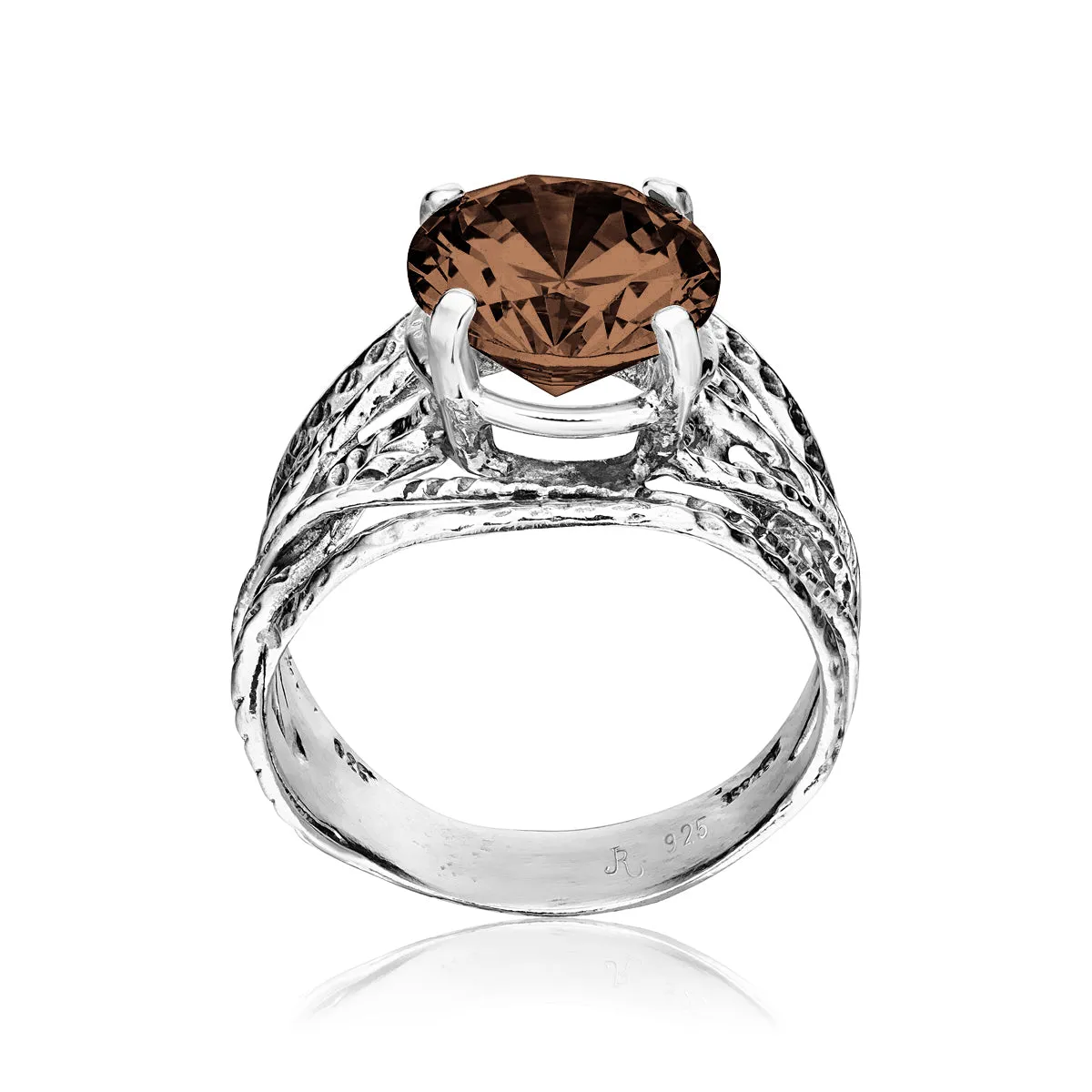 Sterling Silver Smokey CZ Wrap Ring