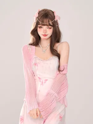 Summer Love Sheer Letter Knit Cardigan