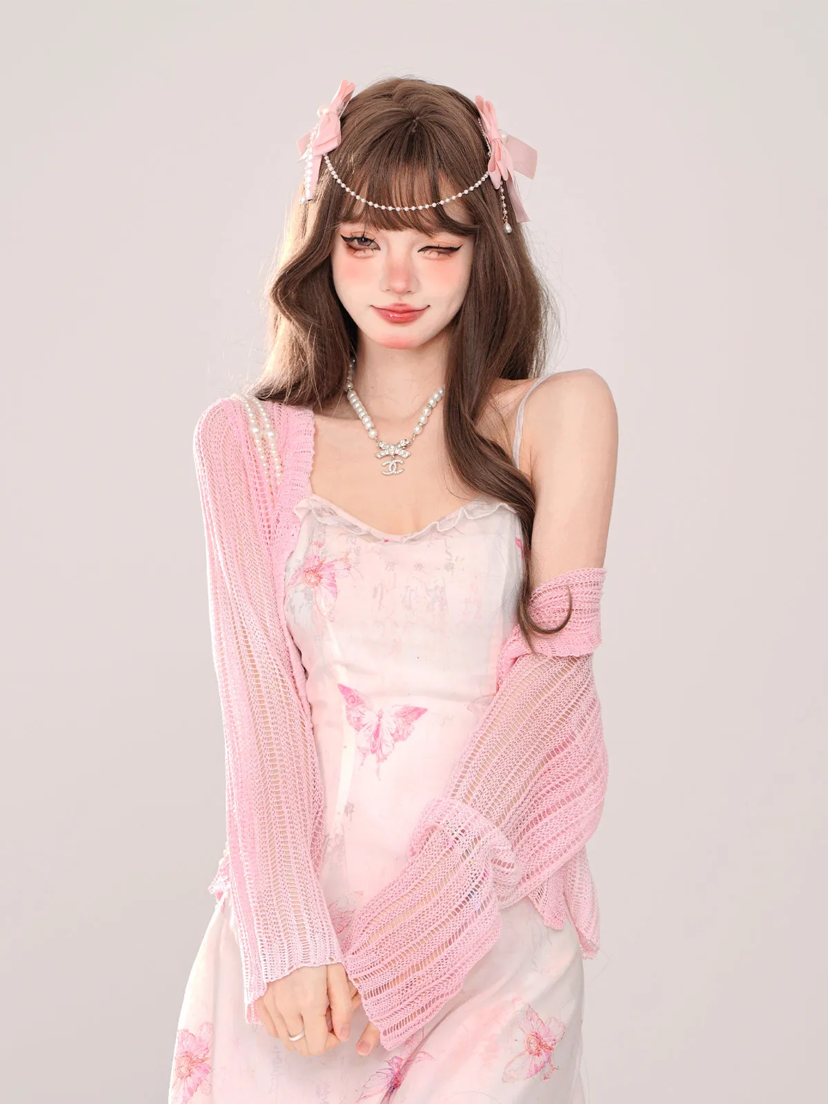 Summer Love Sheer Letter Knit Cardigan