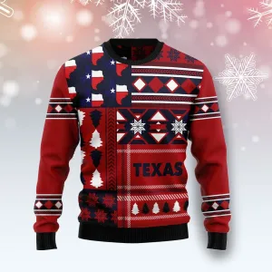 Texas Red Pattern Funny Ugly Christmas Sweater, Christmas Shirt, Texas Ugly Sweater