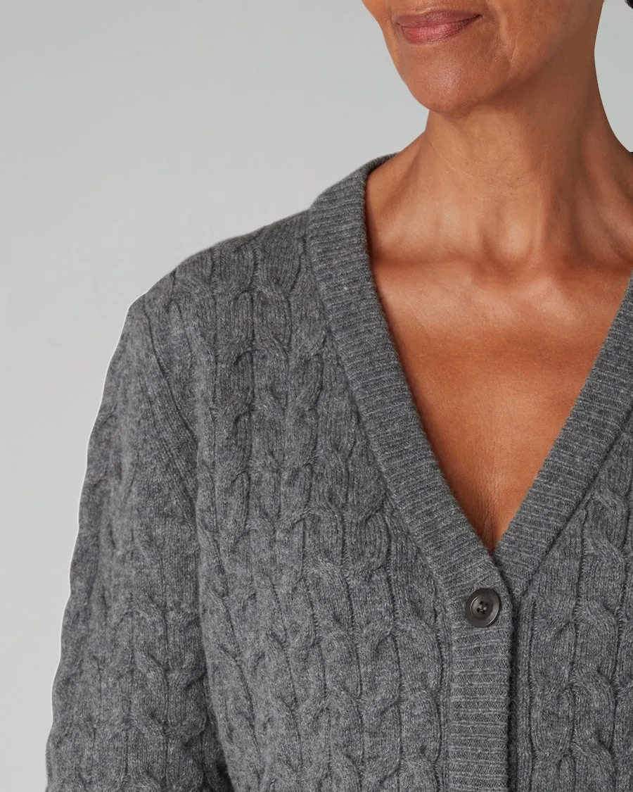 The CABLE CARDIGAN - Atlantic Grey