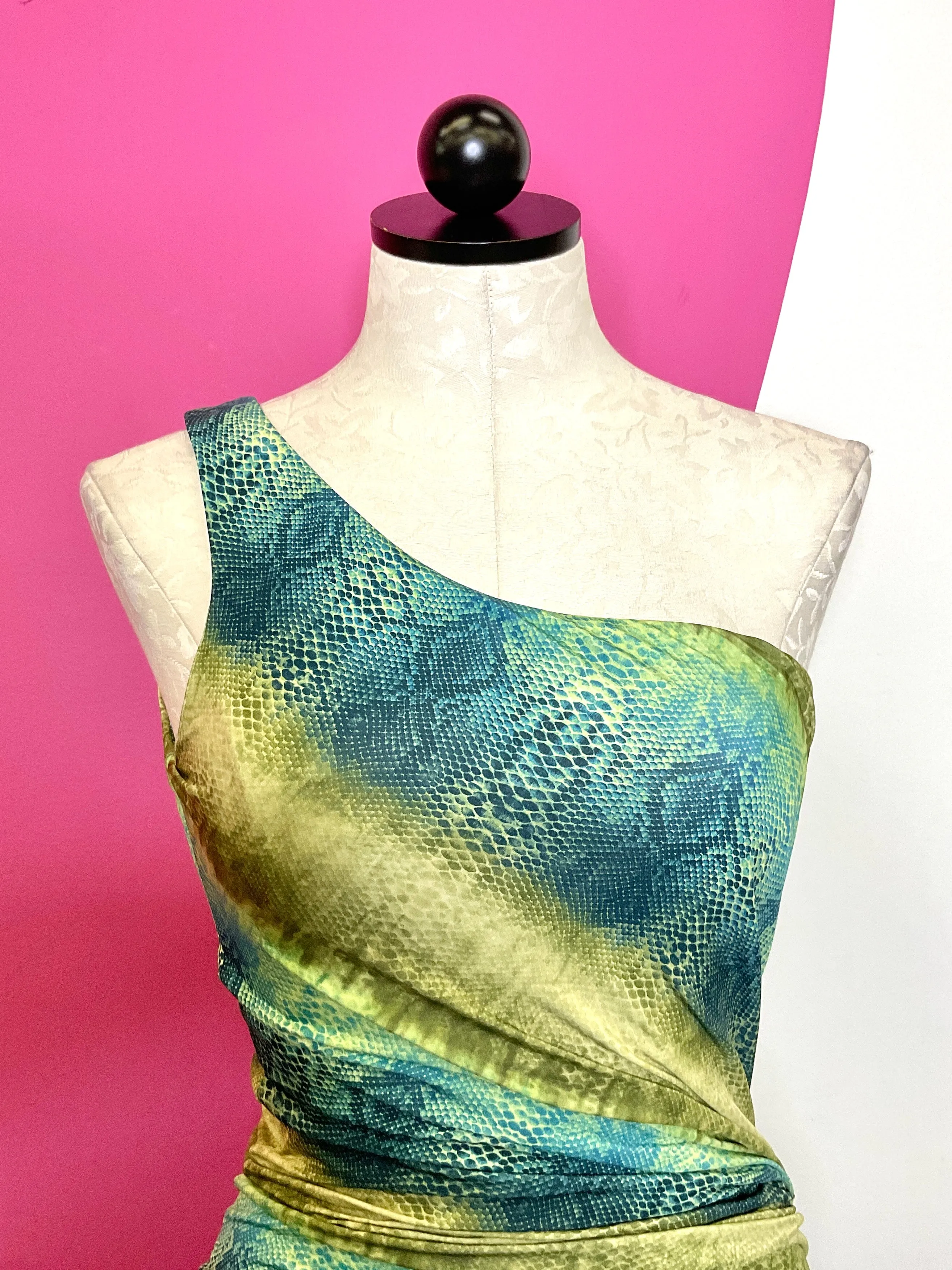 TORN BY RONNY KOBO SNAKESKIN DRESS - S