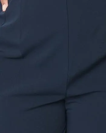 Unique Vintage Navy High Waist Suspender Pants | Blue