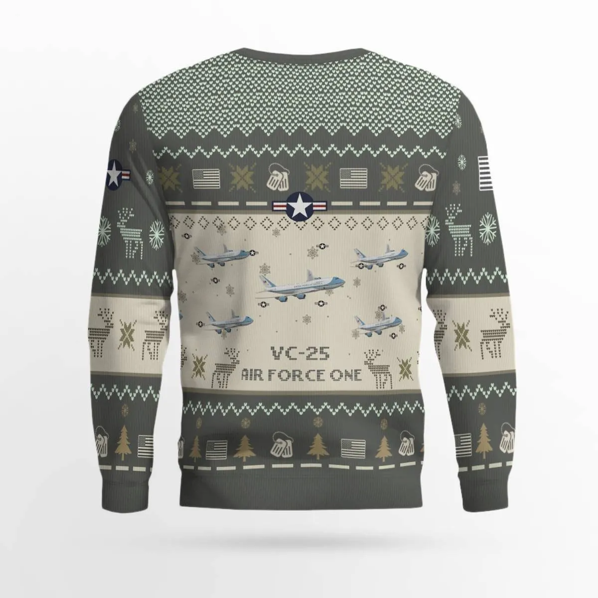 VC-25 Air Force One Aircraft Ugly Sweater, Ugly Sweater Christmas Shirt for Men Dad Veteran