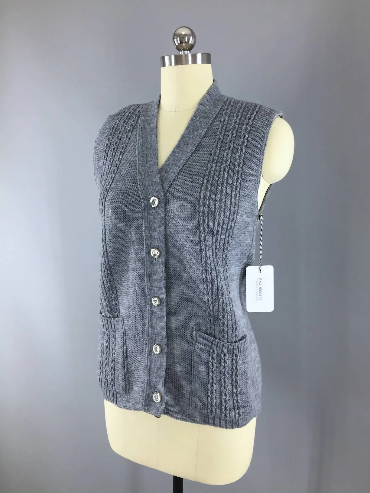 Vintage 1970s Cardigan Sweater Vest
