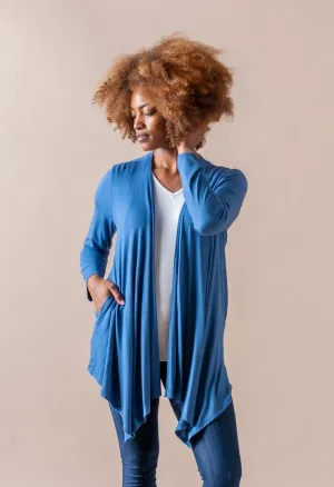 Waterfall Cardigan in Denim Blue