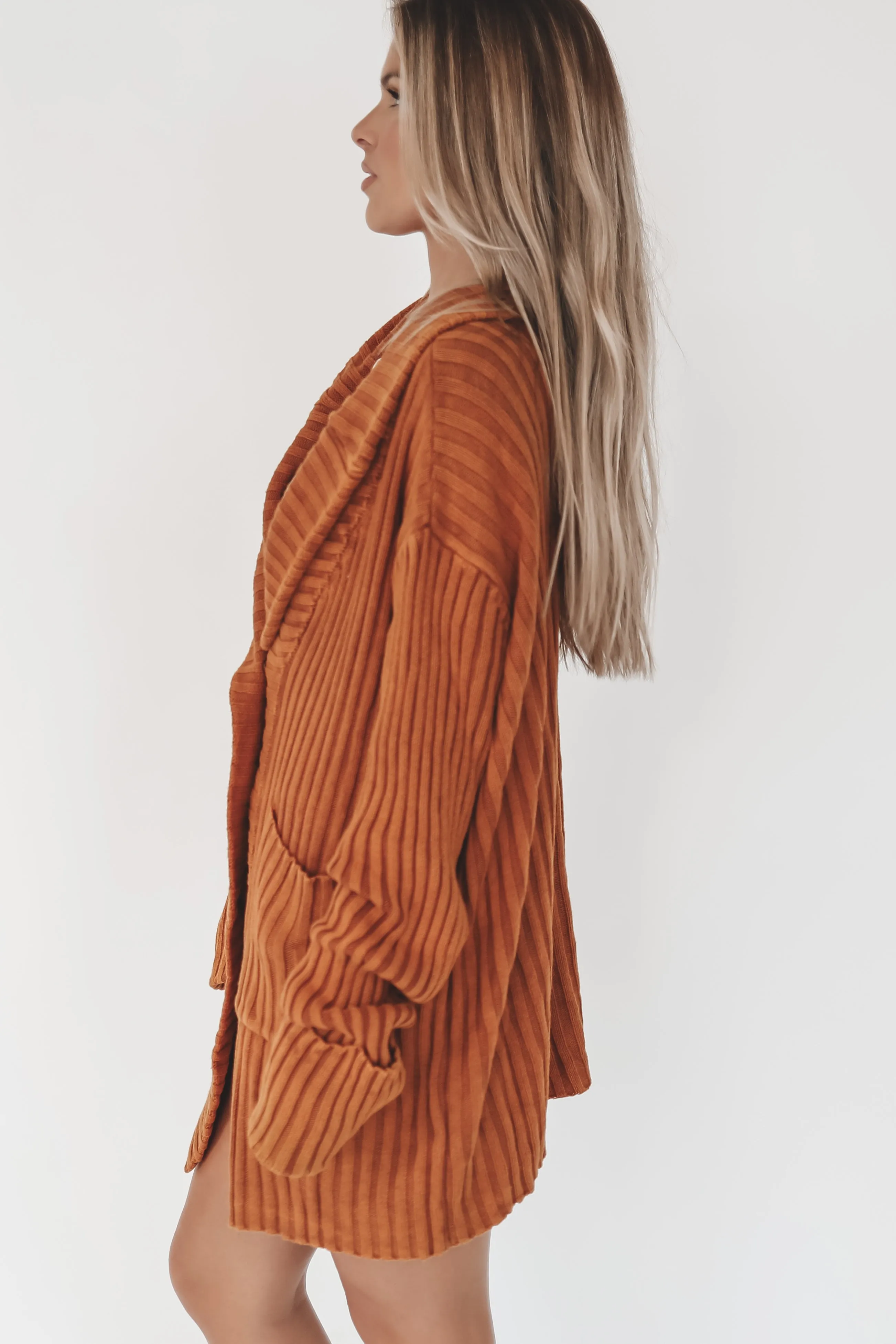 With A Side Of Comfy Washed Long Sleeve Sweater Cardigan
