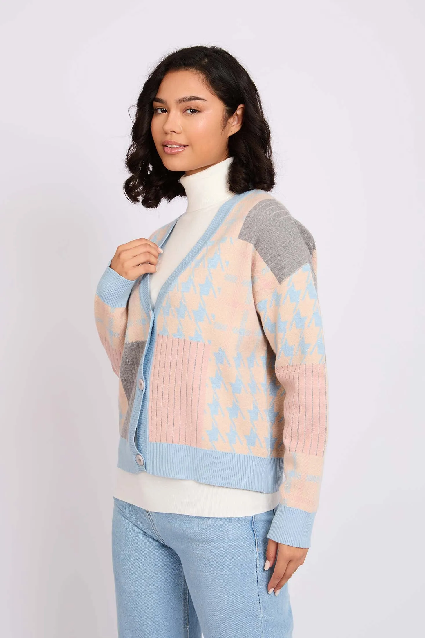 Women Cropped Colordul Cardigan