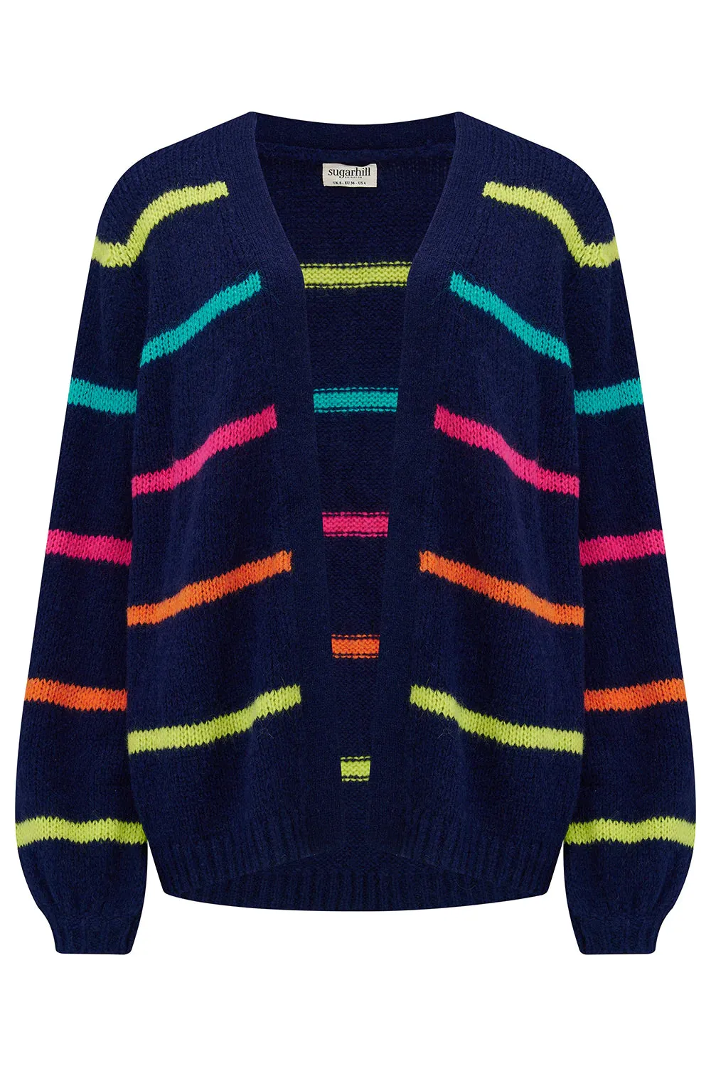 Yvette Cardigan Navy Bright Lines