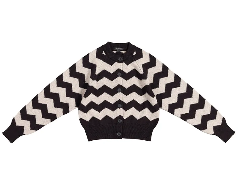 Zigzag Cardigan Black & Nugget